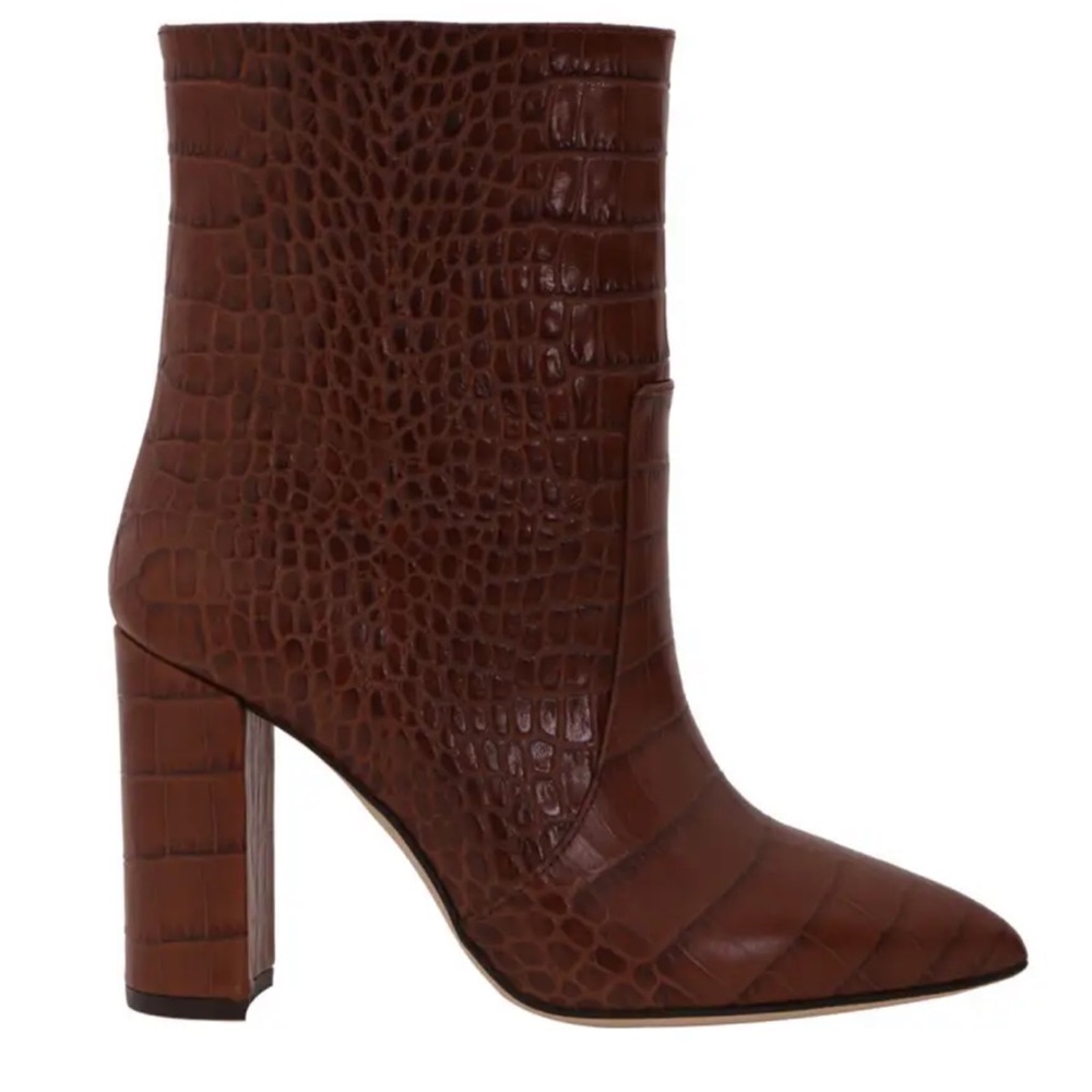 Paris Texas 100mm Mock Croco Pull-On Seamed Ankle Boots Size 40